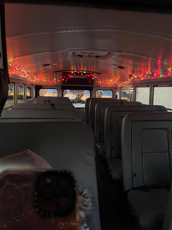 School Bus Decorated for the Holidays